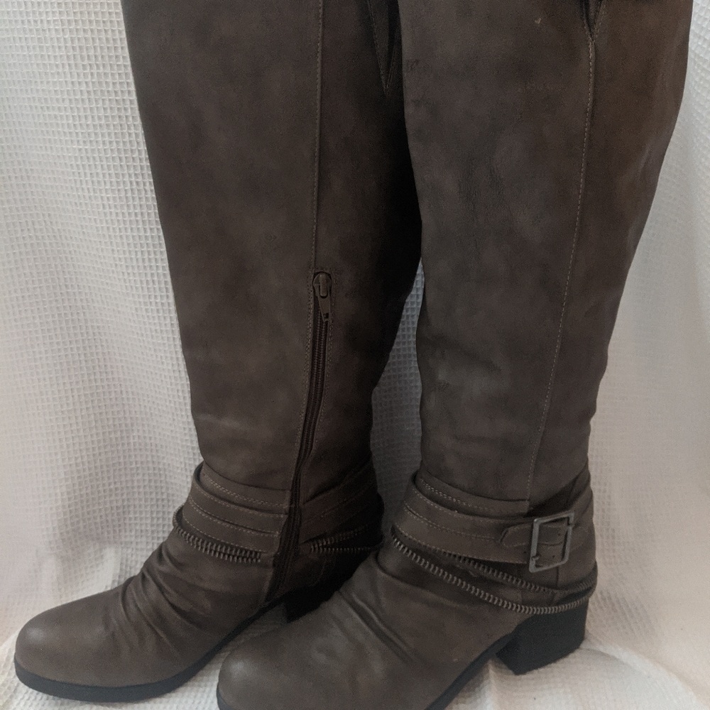 Carlos Santana Candace tall boots putty/brown